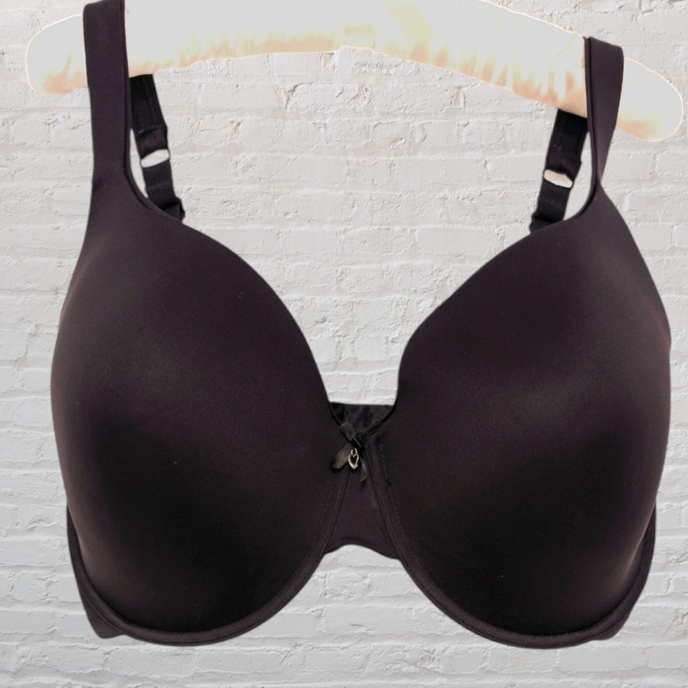 EUC PARFAIT Jeanie Women's Lightweight Smooth Plunge T-Shirt Bra Black Size 40I